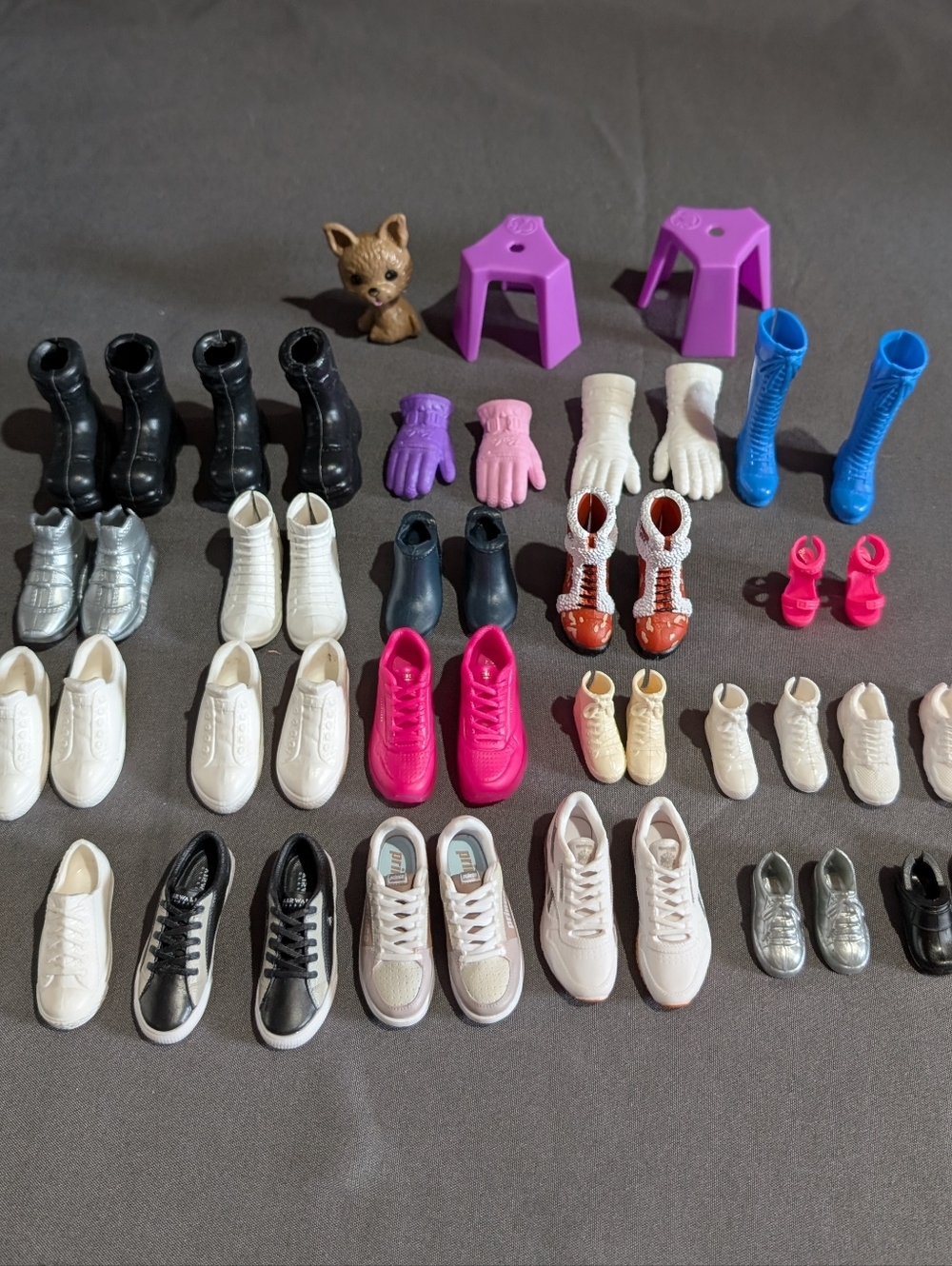 Barbie And Ken Doll Accessories Lot Shoes Chairs Gloves